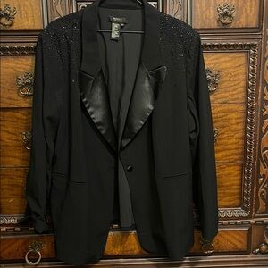 Twiggy LONDON Black Blazer with Satin Accents